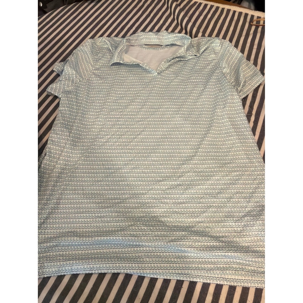 Oobe Hydrovent Womens XL Polo Shirt Golf Print Chick-fil-A Logo White Green